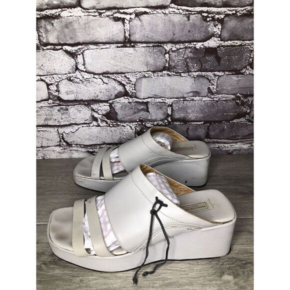 Bagnoli & Bonifacio Ivory Leather Strap Wedge Sandals Women Sz 40EU/9.5M US - Picture 8 of 16